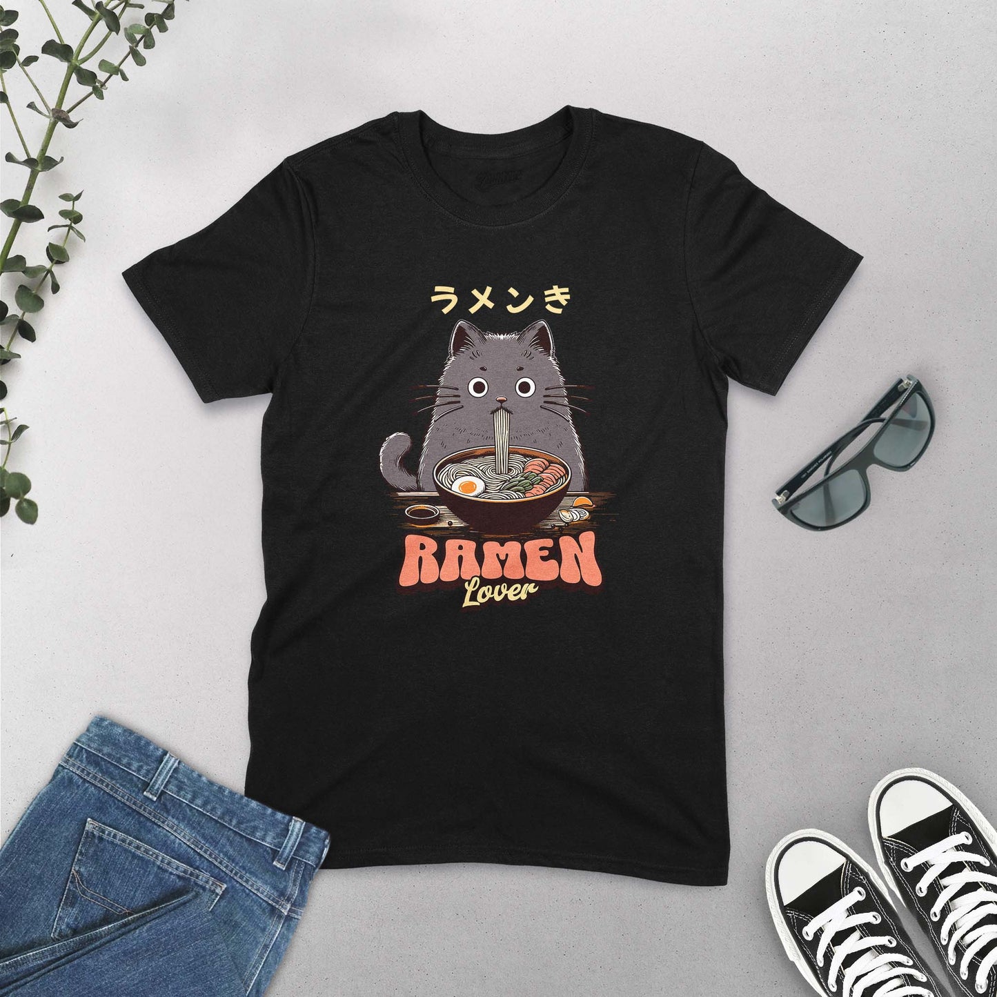 Ramen Lover Cat T-Shirt – Cute Noodle Cat Graphic Tee