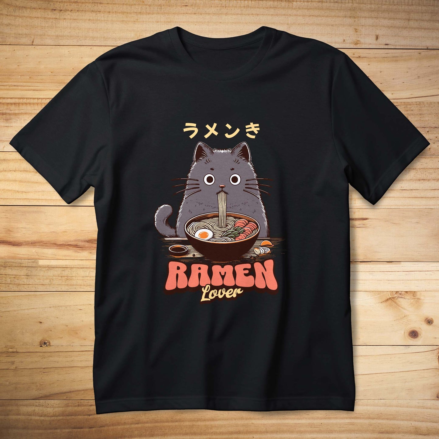 Ramen Lover Cat T-Shirt – Cute Noodle Cat Graphic Tee