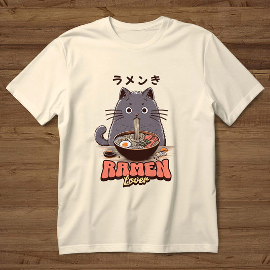 Ramen Lover Cat T-Shirt – Cute Noodle Cat Graphic Tee