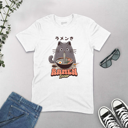 Ramen Lover Cat T-Shirt – Cute Noodle Cat Graphic Tee