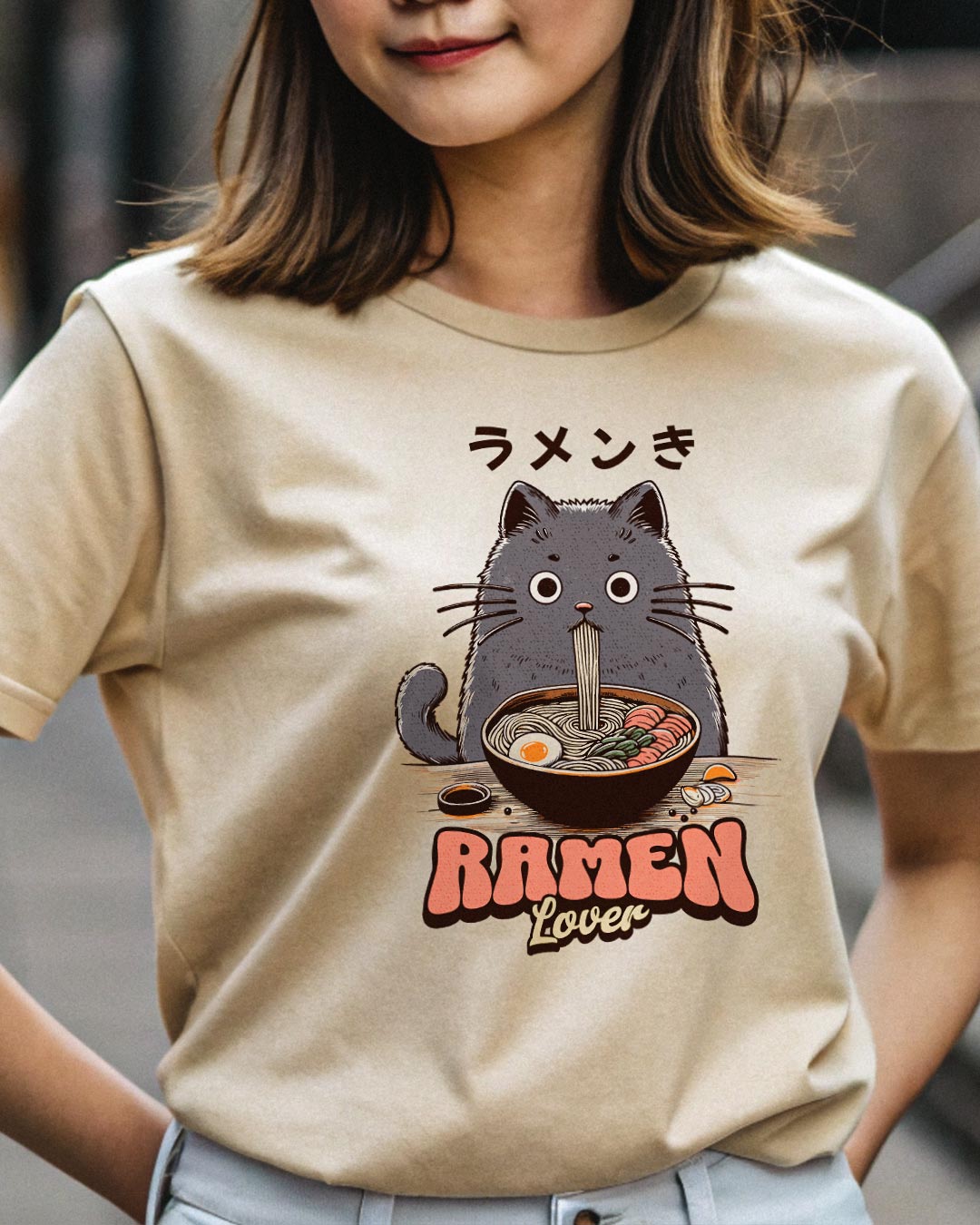 Ramen Lover Cat T-Shirt – Cute Noodle Cat Graphic Tee